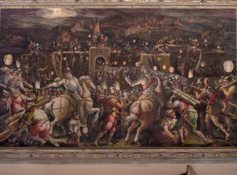 Stormen af fæstningen nær Porta Camollia i Siena